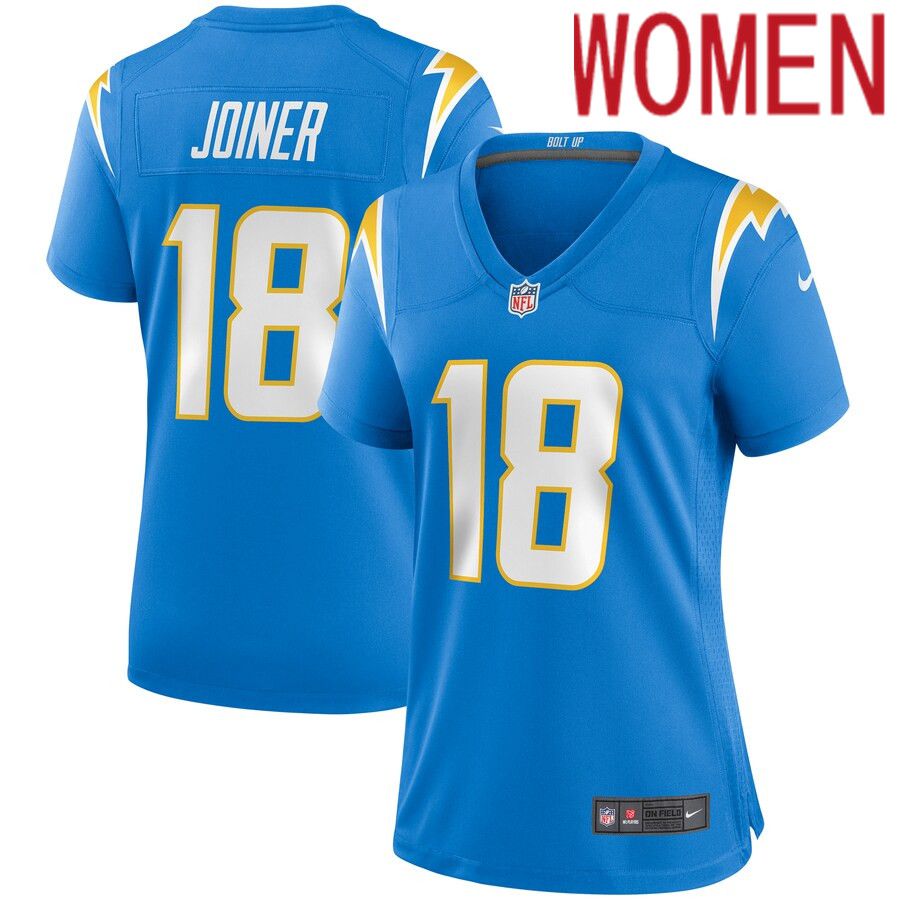 Women Los Angeles Chargers 18 Charlie Joiner Nike Powder Blue Game Retired Player NFL Jersey